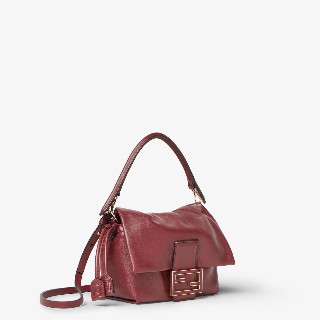 FENDI Mamma Baguette Small Burgundy nappa leather mini-bag - Image 4